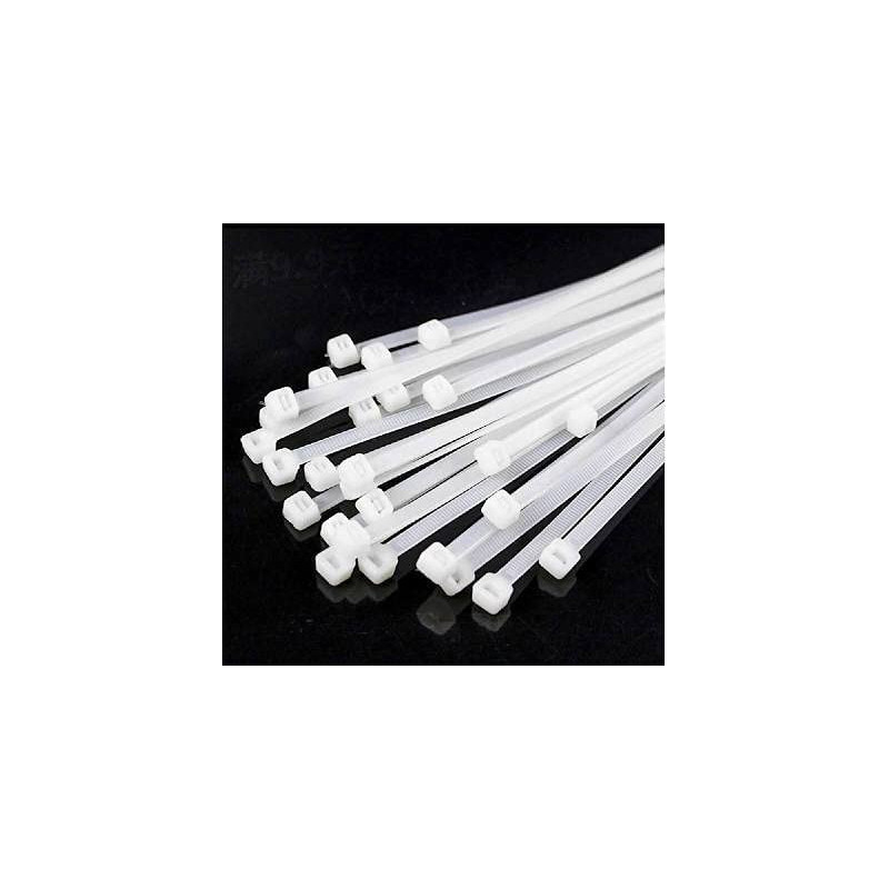 Abbasali Cable Ties Cable Management White Wire Zip Ties Nylon Cables Ties 300Mm Pack Of 100