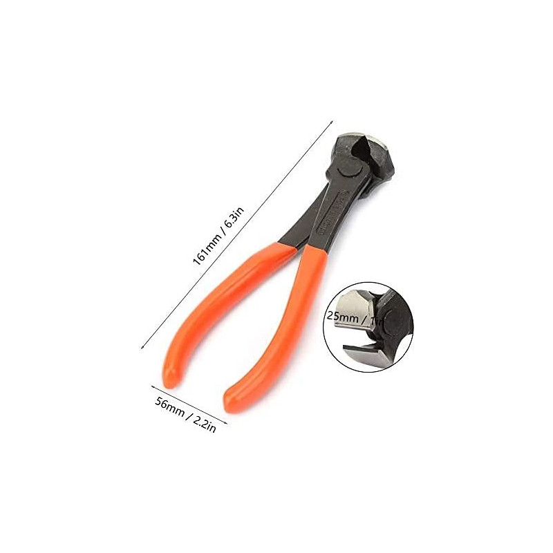 Abbasali End Cutter Pliers 6 Snips Wire Steel Fixers Pincer Cable Cutting Nippers Nips Cutter For Twisting 7 Inch
