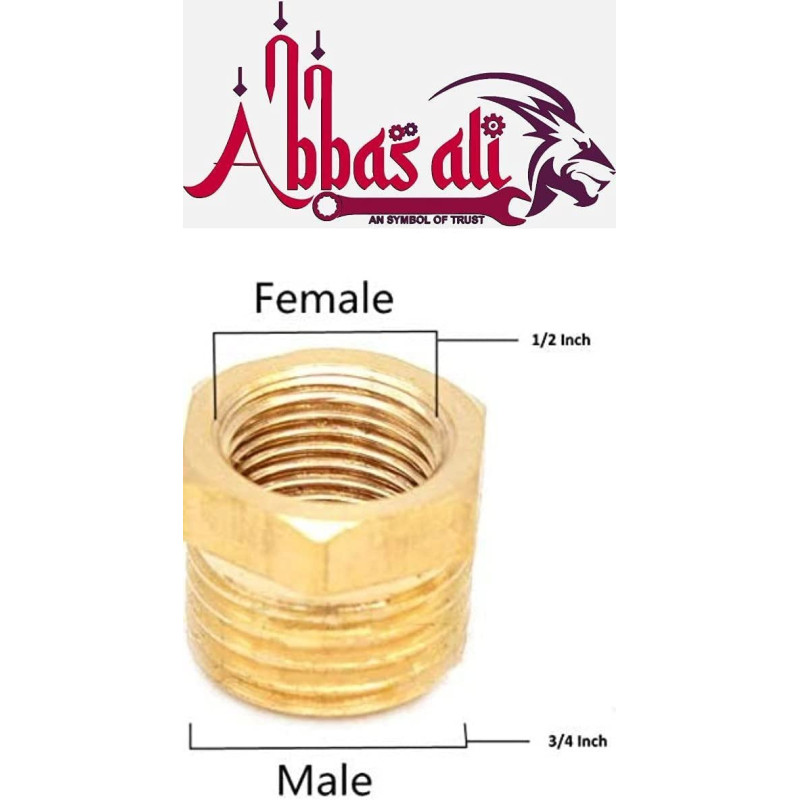 Abbasali Pack Of 2 Brass Reducer Bsp Male Thread To Bsp Female Thread Reducing Bush Hex Reducer Bushing Hose Pipe
