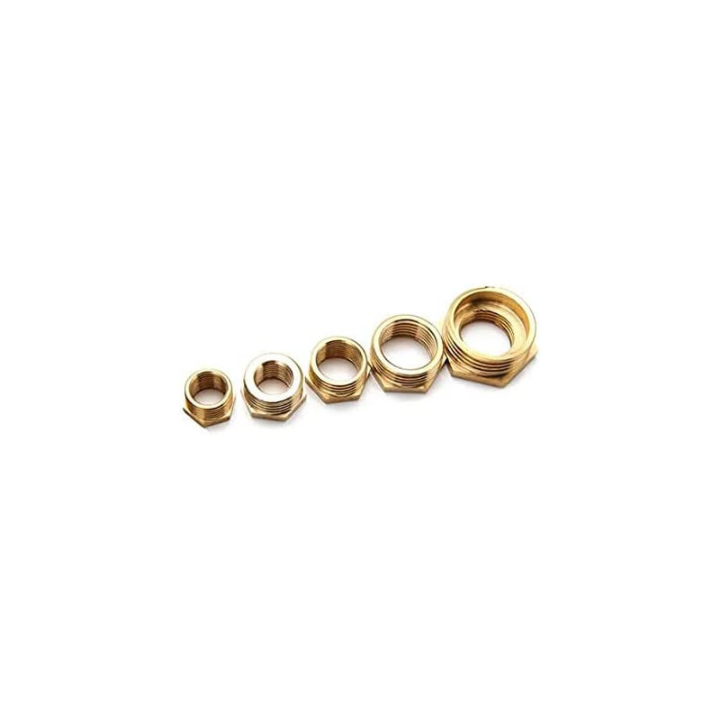 Abbasali Pack Of 2 Brass Reducer Bsp Male Thread To Bsp Female Thread Reducing Bush Hex Reducer Bushing Hose Pipe Fitting