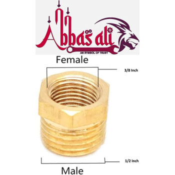 Abbasali Pack Of 2 Brass Reducer Bsp Male Thread To Bsp Female Thread Reducing Bush Hex Reducer Bushing Hose Pipe Fitting