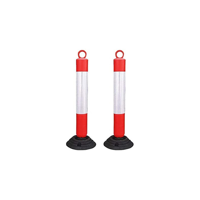 Abbasali Rebound Flexible 75 Cm Road Traffic Safety Knock Down High Quality Pvc Bollards Spring Post Reflective Tape Pack Of 2