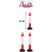 Abbasali Rebound Flexible 75 Cm Road Traffic Safety Knock Down High Quality Pvc Bollards Spring Post Reflective Tape Pack Of 2
