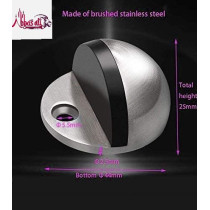 Abbasali Stainless Stee Half Round Door Stopper With Rubber Bumper Door Retainer Pack Of 2