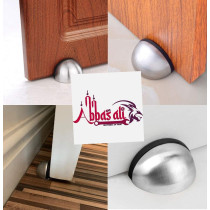 Abbasali Stainless Stee Half Round Door Stopper With Rubber Bumper Door Retainer Pack Of 2