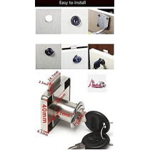 Abbasali 4 Pcs Cabinet Lock Key Drawer Desk Lock Zinc Alloy Wardrobe Furniture Cabinet Locker