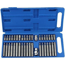 Abbasali Vehicle Accessories 40Pcs Torx Star Spline Hex Allen Key Socket Bit Set 3 8 And 1 2 Drive Long Deep