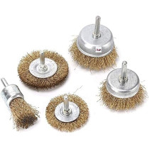 Abbasali Set Of 5 Wire Wheel And Cup Brush Set For Drill Attachments Deburring Rust Edges Removal