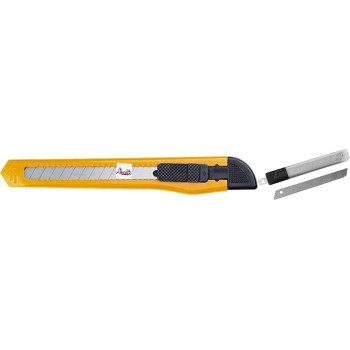 Abbasali Pvc Body Knife Cutter 9Mm With 10 Spare Blades To Cut Cartoonpaperleathercarpet Etc