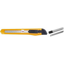 Abbasali Pvc Body Knife Cutter 9Mm With 10 Spare Blades To Cut Cartoonpaperleathercarpet Etc