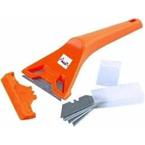 Abbasali Glass Scrapper With 10Pcs Spare Blades Used To Remove Stickers From Glasses And Other Uses