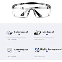 Abbasali Transparent Safety Goggles Anti Splash Impact Resistant Work Clear Lens Pack Of 2Pcs
