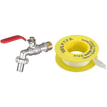 Abbasali Outside Home Garden Water Supply Manual Long Handle Durable Bibcock Faucet With Teflon Tape