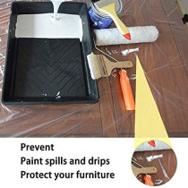 Abbasali 1Pc Polythene Sheet1 Roll Masking Tape 21 Pc Paint Brush 3 & 1 Pc 9 Paint Roller