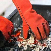 Abbasali Leather Welding Gloves Wear Tear And Heat Resistant Fire Proof Stitched Inner Lining Pack Of 2 Pair
