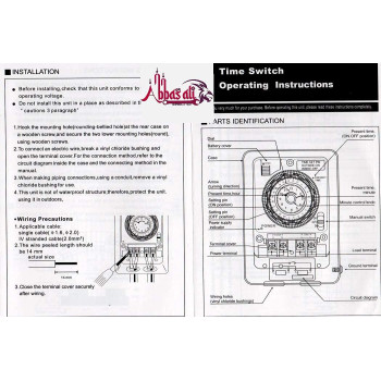 Abbasali Mechanical Timer 24 Hours Daily Programmable Wall Mounted Timer Switch