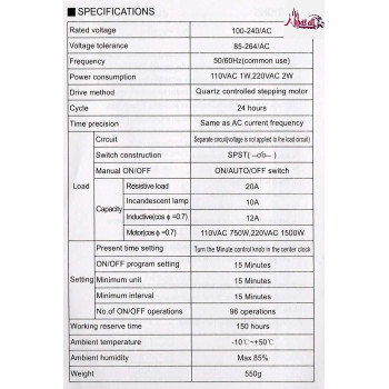 Abbasali Mechanical Timer 24 Hours Daily Programmable Wall Mounted Timer Switch