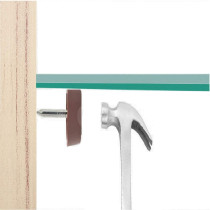 Abbasali Pack Of 30 Plastic Shelf Support Bookshelf Pegs Cabinet Furniture Glass Wood brown