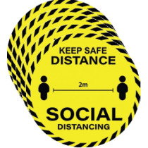 Abbasali Uv Resistant Anti Glare Adhesive Covid 19 Protocol Stickers Touch Keep Safe Distance Social Distancing Pack Of 5