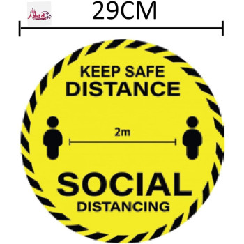 Abbasali Uv Resistant Anti Glare Adhesive Covid 19 Protocol Stickers Touch Keep Safe Distance Social Distancing Pack Of 5