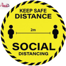 Abbasali Uv Resistant Anti Glare Adhesive Covid 19 Protocol Stickers Touch Keep Safe Distance Social Distancing Pack Of 5