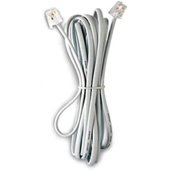 Abbasali Us Type Telephone Extension Cord 3 Meter White Rj 11 Male Plug With 4 Core Telephone Cable