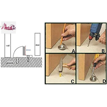 Abbasali Stainless Stee Half Round Door Stopper With Rubber Bumper Door Retainer Pack Of 1