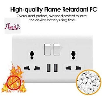 Abbasali Wall Socket Double Switch Multi Socket And 2 Usb Universal Wall Socket Tamper Resistant Duplex Receptacle