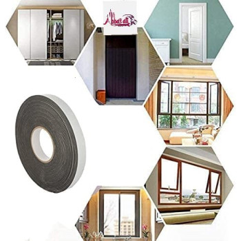Abbasali Single Sided Foam Tape Multi Surface Black Adhesive Weatherstrip Foam For Doors Dust Proof Soundproof 7.5 Mtr2 Inch