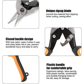 Abbasali Metal Cutting Scissors Multi Purpose Tin Snips Household Industrial For 1.2Mm 0.05In Cold Rolled Sheet & 0.7Mm 0.03In