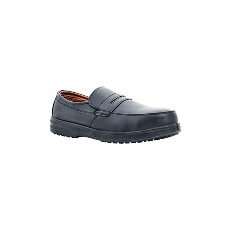 Abbasali Men Black Leather Safety Shoesmesh Breathable Lightweight Comfortable Steel Toe Industrial Resistant Shoes 44 Laceless