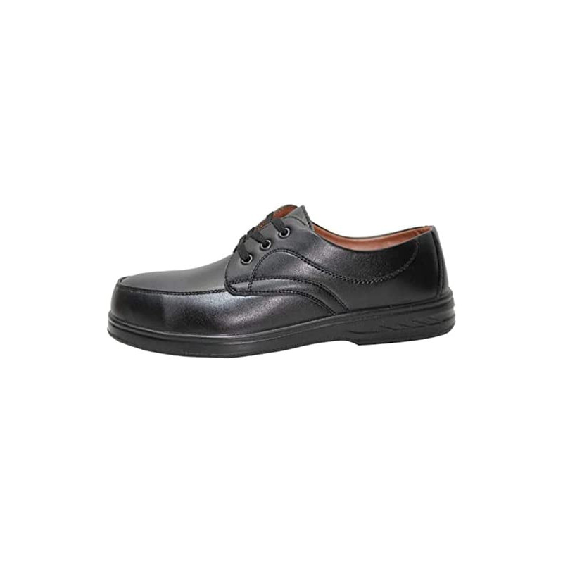 Abbasali Men Black Leather Safety Shoesmesh Breathable Lightweight Comfortable Steel Toe Industrial Resistant Shoes 42 Lace Up