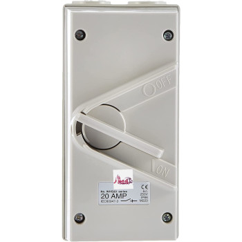 Abbasali Electric 20A 250V Surface Mount Single Pole Isolating Switch Ip66 Weatherproof