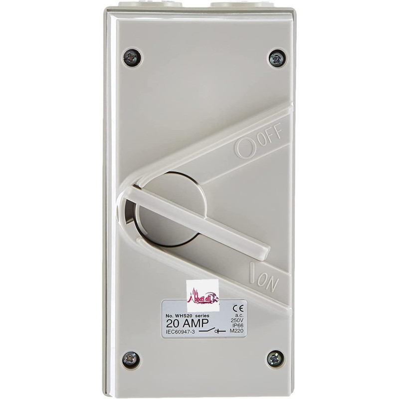 Abbasali Electric 20A 440V Surface Mount Triple Pole Isolating Switch Ip66 Weatherproof