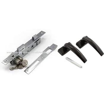 Abbasali Aluminium Door Handle Black With 20Mm Lock Body