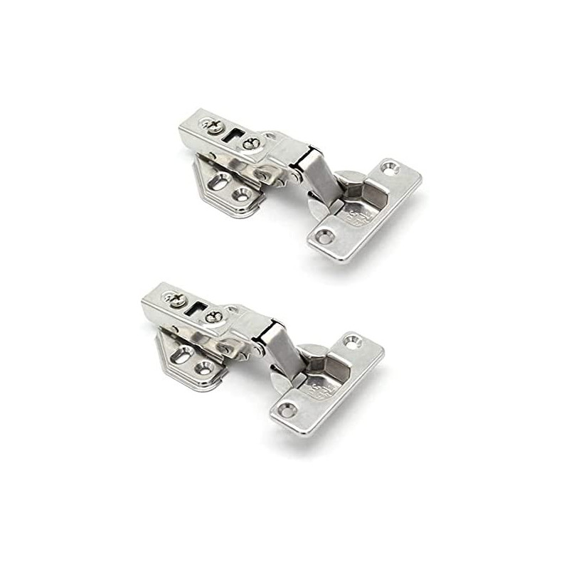 Abbasali 2Pcs Stainless Steel Soft Close Cabinet Door Hinges Half Overlay Hydraulic Buffer Hinge