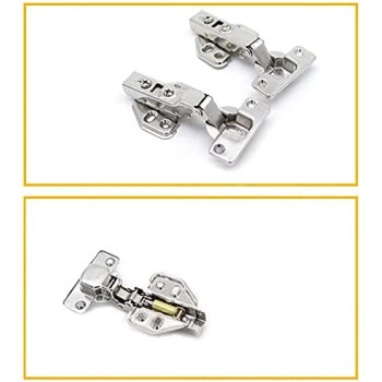 Abbasali 2Pcs Stainless Steel Soft Close Cabinet Door Hinges Half Overlay Hydraulic Buffer Hinge