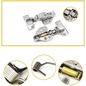 Abbasali 2Pcs Stainless Steel Soft Close Cabinet Door Hinges Half Overlay Hydraulic Buffer Hinge