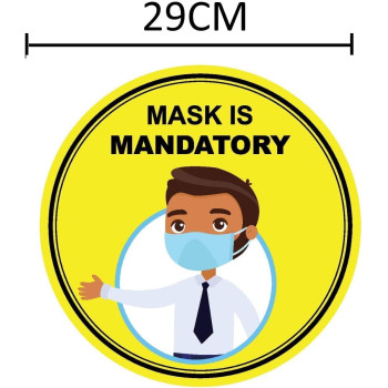 Abbasali Uv Resistant Anti Glare Adhesive Covid 19 Protocol Stickers Keep Safe Distance Pack Of 5