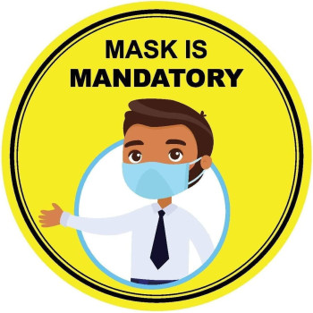 Abbasali Uv Resistant Anti Glare Adhesive Covid 19 Protocol Stickers Keep Safe Distance Pack Of 5