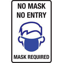 Abbasali No No Entry With Mask Required Sticker Size Of A4 Pack Of 3Pcs