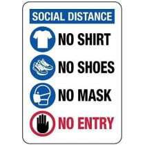 Abbasali No Entry Sticker Of Size A4 Containing 4 Signs Of Social Distancing No Shirts No Shoes No Pack Of 3Pcs