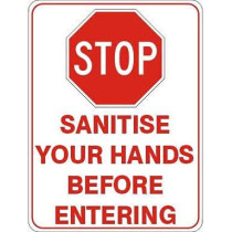 Abbasali Safety Sticker Of Stop Sanitise Your Before Entering Pack Of 3Pcs