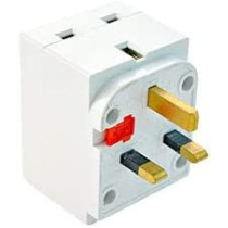 Abbasali 3 Way Multi Plug Fused Socket Adapter White 4X5X8Centimeter