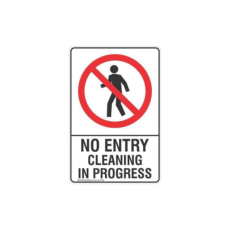 Abbasali No Entry Cleaning In Progress Sticker Of Size A4 Pack Of 3Pcs