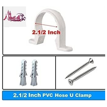 Abbasali Pvc White U Clamps Fastener Hanger Pipe Clamps Clip With Screw And Nylone Plug Gas Pipe 10 Pcs 2 1 2 Inch