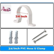 Abbasali Pvc White U Clamps Fastener Hanger Pipe Clamps Clip With Screw And Nylone Plug Gas Pipe 10 Pcs 3 4 Inch