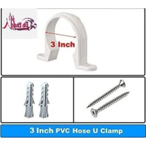 Abbasali Pvc White U Clamps Fastener Hanger Pipe Clamps Clip With Screw And Plug Gas Pipe 10 Pcs 3 Inch