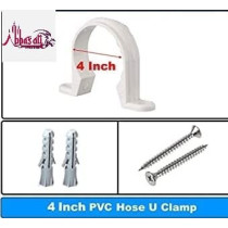 Abbasali Pvc White U Clamps Fastener Hanger Pipe Clamps Clip With Screw And Nylone Plug Gas Pipe 10 Pcs 4 Inch