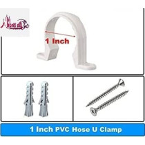 Abbasali Pvc White U Clamps Fastener Hanger Pipe Clamps Clip With Screw And Nylone Plug Gas Pipe 10 Pcs 1 Inch